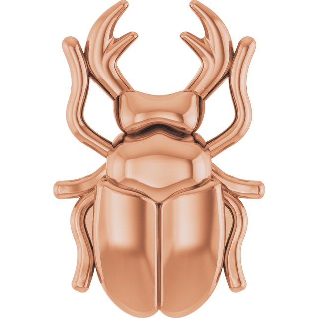 Single Earring Scuttle- Solid Gold Beetle Earring
