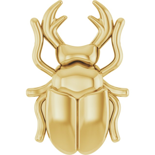 Single Earring Scuttle- Solid Gold Beetle Earring