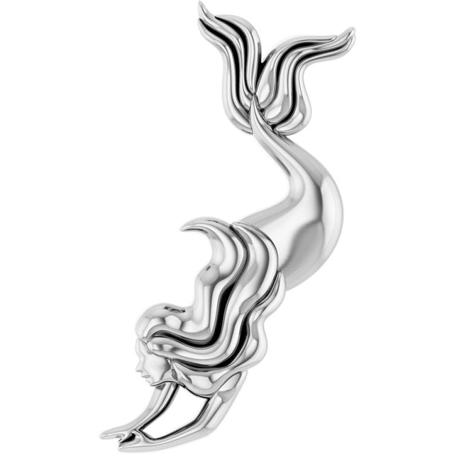 Single Earring Swim- Solid Gold Mermaid Earring