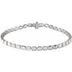 Elegant Emerald Cut Bezel Bracelet