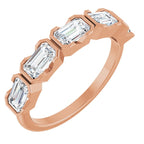 Tori 5 Stone Half Bezel Ring with Emerald Cut Lab Diamonds