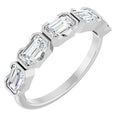 Tori 5 Stone Half Bezel Ring with Emerald Cut Lab Diamonds