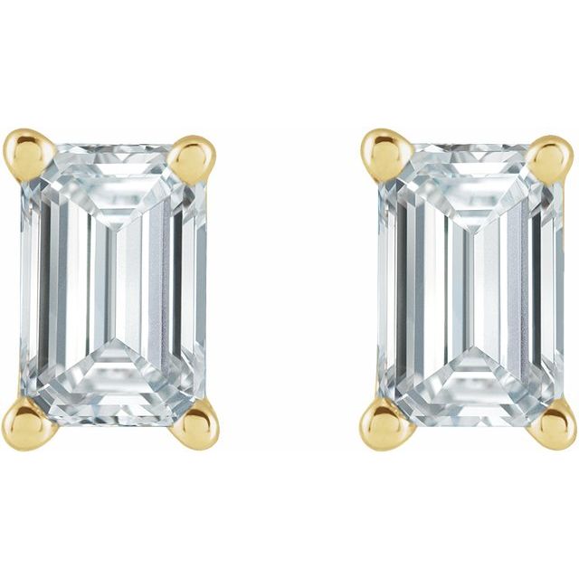Emmie Emerald Cut Diamond Stud