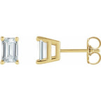 Emmie Emerald Cut Diamond Stud