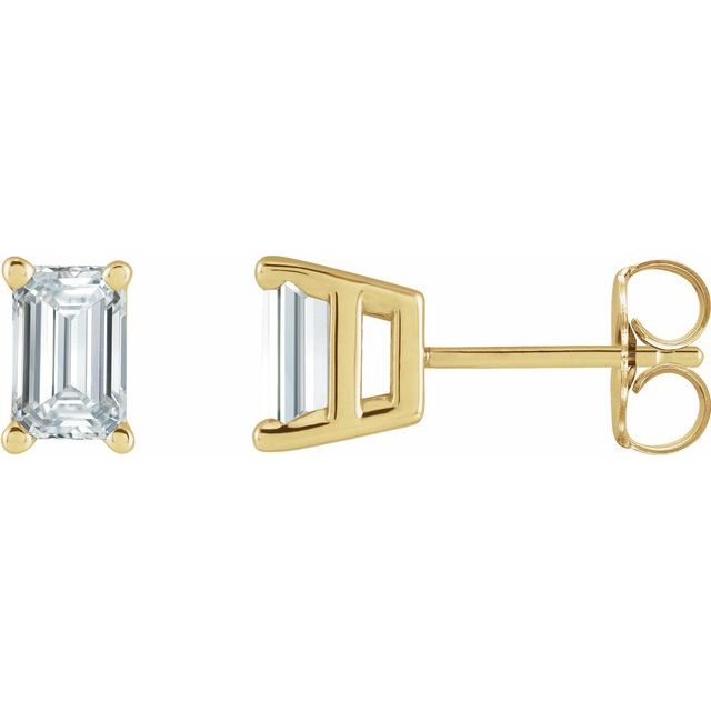 Emmie Emerald Cut Diamond Stud