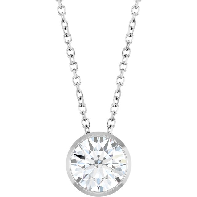 Round Bezel Solitaire Necklace