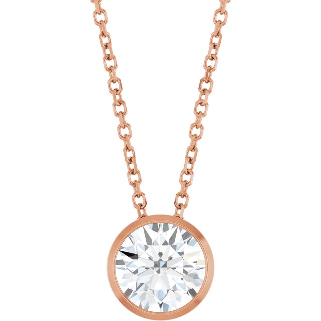 Round Bezel Solitaire Necklace