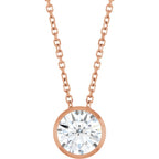 Round Bezel Solitaire Necklace