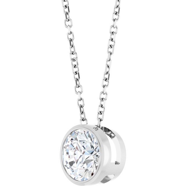 Round Bezel Solitaire Necklace