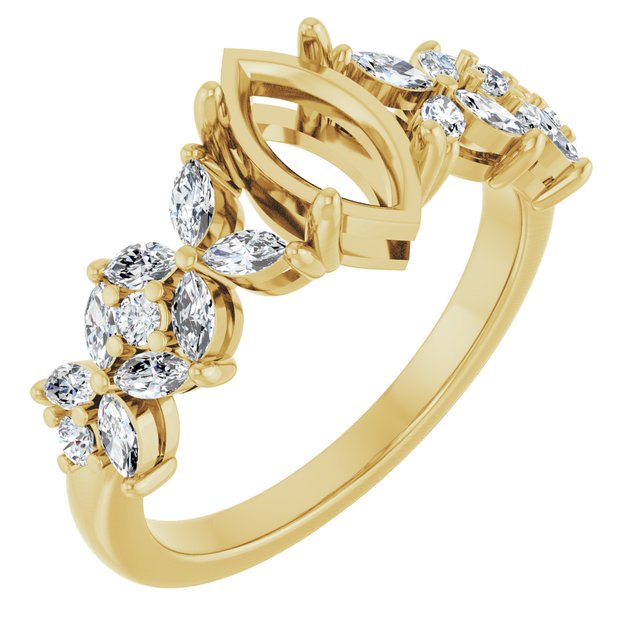 Camile Floral Inspired Semi-Mount