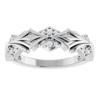 Ethyl Deco Architectural Band with Lab Diamond Accents