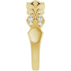 Ethyl Deco Architectural Band with Lab Diamond Accents