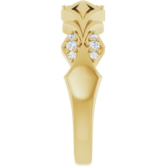 Ethyl Deco Architectural Band with Lab Diamond Accents