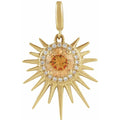 Sol Sunburst Citrine and Diamond Pendant