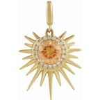 Sol Sunburst Citrine and Diamond Pendant