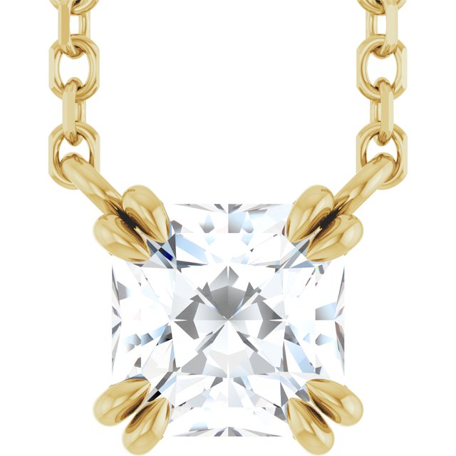 Ascher Claw Prong Solitaire Necklace