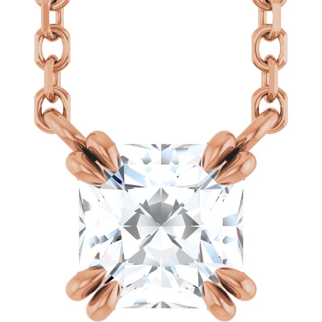 Ascher Claw Prong Solitaire Necklace