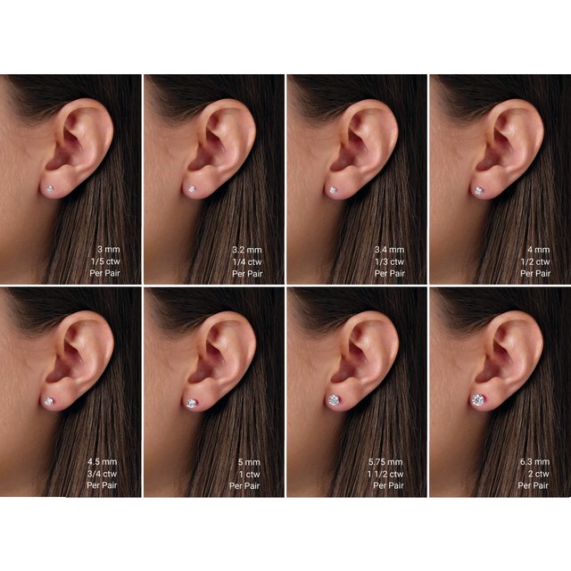 3 Prong Lab Diamond Stud in 14k