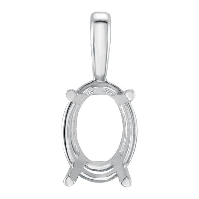 Custom- 4 Prong Set Oval Solitaire Necklace