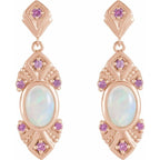 Greta Opal and Sapphire Vintage Inspired Drop Earrings