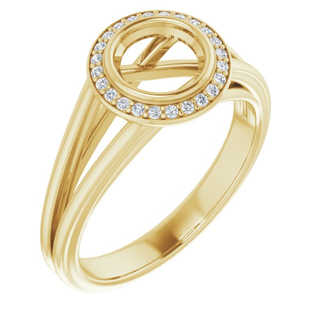 Sorin Elegant Halo Split Shank Semi-Mount Ring