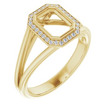 Sorin Elegant Halo Split Shank Semi-Mount Ring