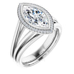 Sorin Elegant Halo Split Shank Semi-Mount Ring