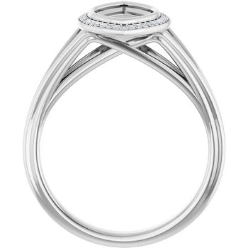 Sorin Elegant Halo Split Shank Semi-Mount Ring