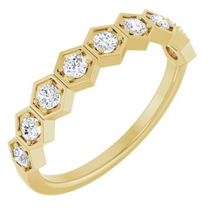 Honeycomb Half Eternity Band with Round Lab Diamond Accents- 0.37 CTW