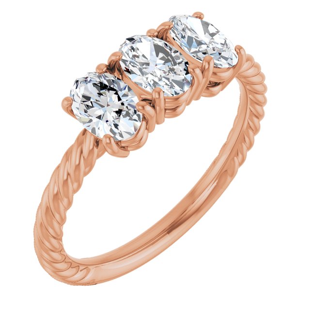 Audrey 3 Stone Rope Ring