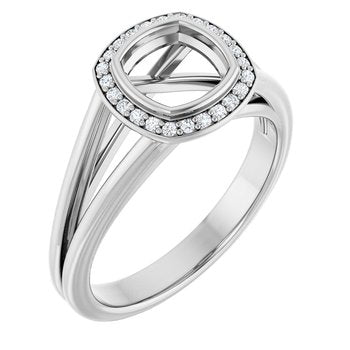 Sorin Elegant Halo Split Shank Semi-Mount Ring