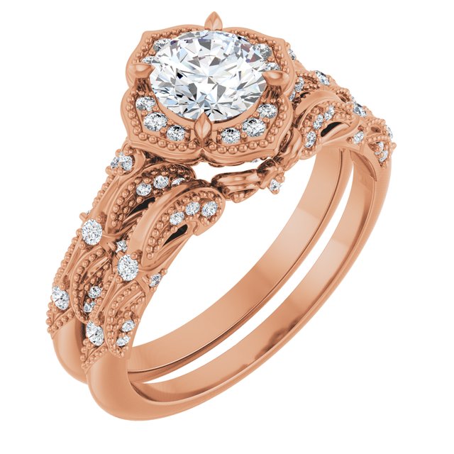 Demi Scalloped Vintage Inspired Halo Semi-Mount