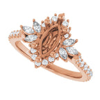 Elise Snowflake Halo Style Vintage Inspired Semi-Mount