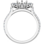 Elise Snowflake Halo Style Vintage Inspired Semi-Mount