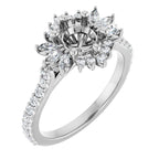 Elise Snowflake Halo Style Vintage Inspired Semi-Mount