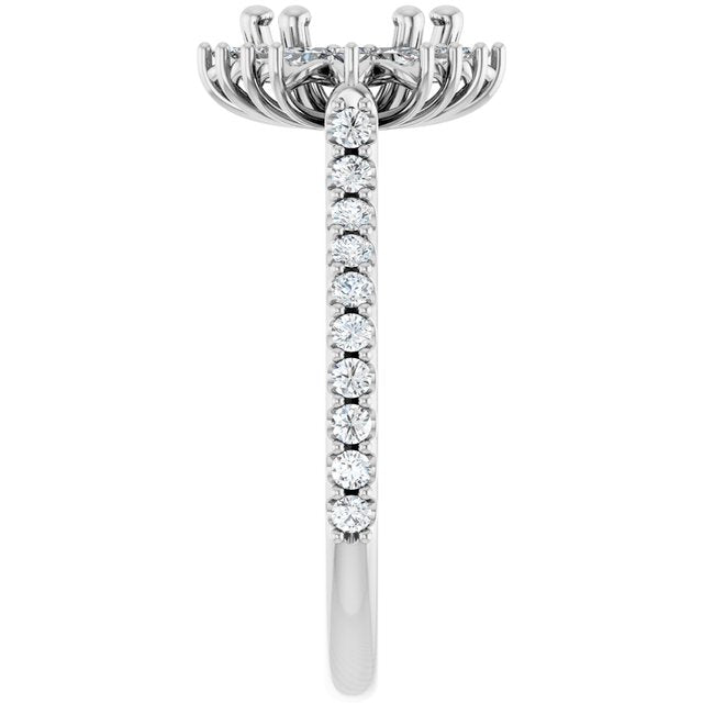 Elise Snowflake Halo Style Vintage Inspired Semi-Mount