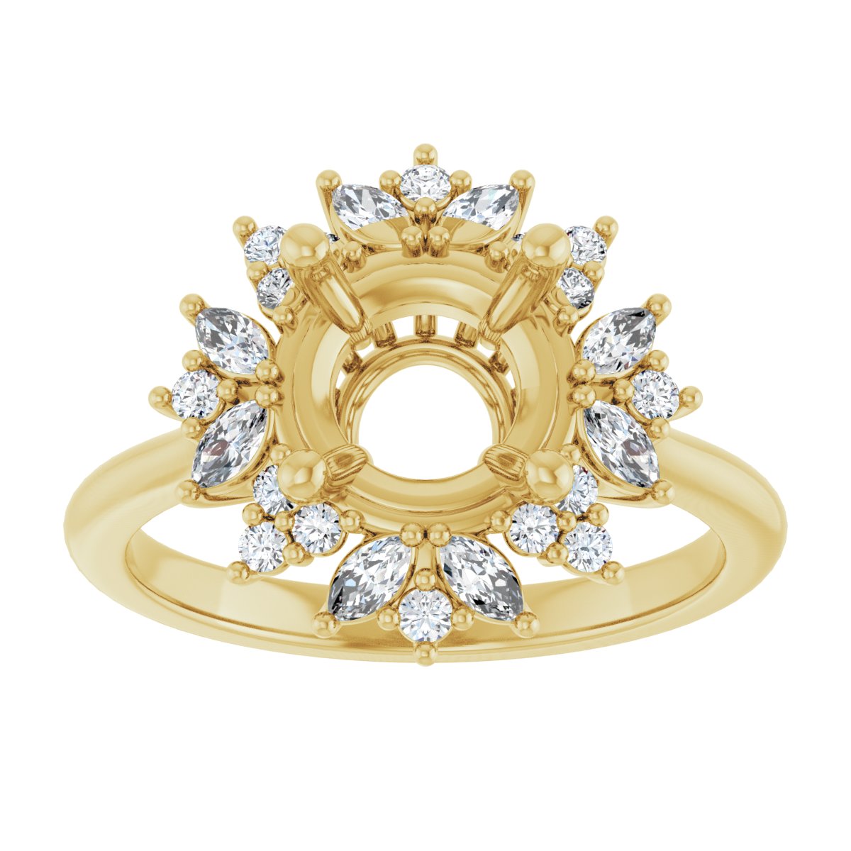 Millie Floral Inspired Halo Semi-Mount