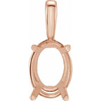 Custom- 4 Prong Set Oval Solitaire Necklace