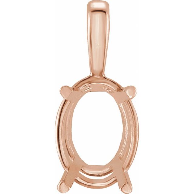 Custom- 4 Prong Set Oval Solitaire Necklace