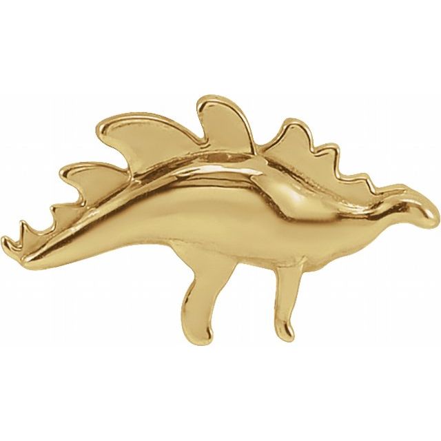 Single Earring Rawr- Solid Gold Dino Earring