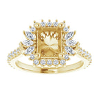 Elise Snowflake Halo Style Vintage Inspired Semi-Mount