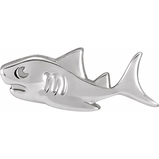 Single Earring Fin- Solid Gold Shark Earring