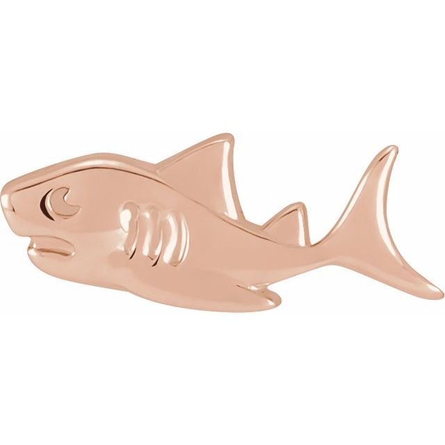 Single Earring Fin- Solid Gold Shark Earring