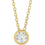 Round Bezel Solitaire Necklace