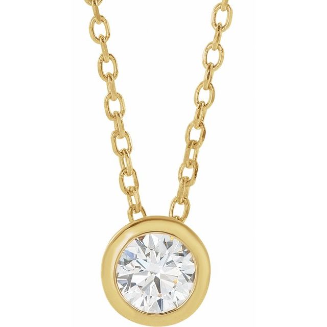 Round Bezel Solitaire Necklace