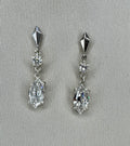 Simple Drop Earring- Round and Moval Lab Diamonds