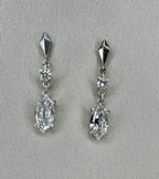 Simple Drop Earring- Round and Moval Lab Diamonds