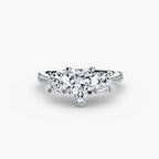 Three-Stone with Pavé Band