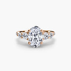 Five Stone Ring with Pavé Band