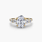 Five Stone Ring with Pavé Band
